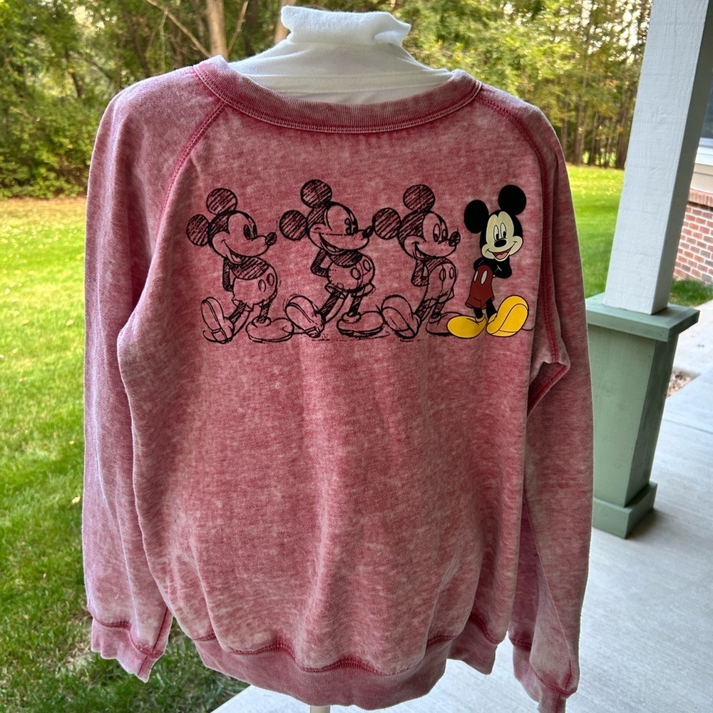 Disney Mickey Mouse Pink /White sweatshirt - Picture 2 of 7